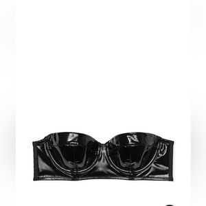 Faux Patent Leather Balconette Bra, Black, 36C, BRAND NEW, WITH TAGS.
